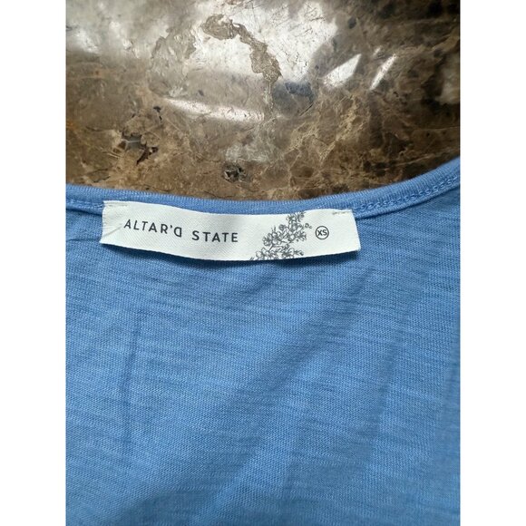 Altard State Women’s Blue Long Sleeve Babydoll Tunic Top Size XS - Picture 3 of 10